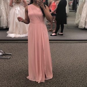 David’s Bridal Long Chiffon One Shoulder Ballet